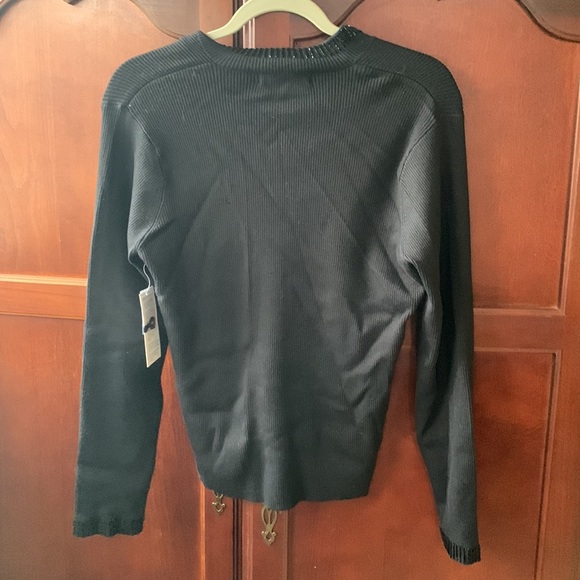 NWT Women’s pursuits, ltd. black ribbed sweater. Size L - Picture 5 of 5